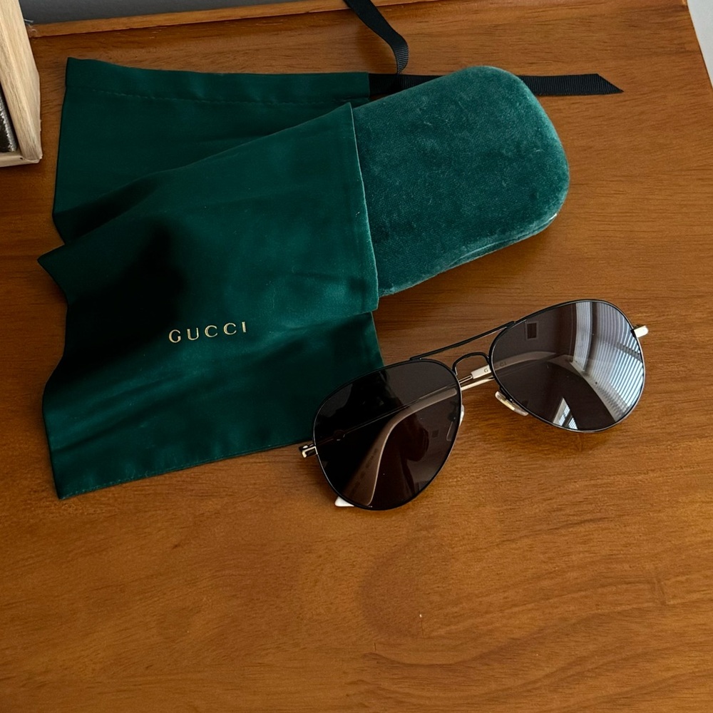 Gucci Black Aviator Sunglasses GG0515s